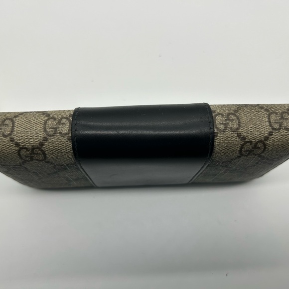 Gucci Supreme long canvas and leather black and tan wallet. Box and dust bag - Picture 3 of 8